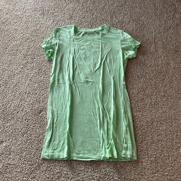 Halogen basic tee t-shirt slim fit hip length mint green solid size XS - Picture 4 of 5
